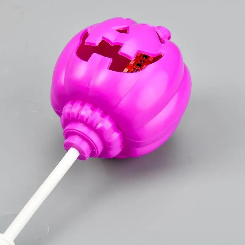 Pumpkin shaped USB rechargeable lamp with yellow or purple light options for holiday decoration