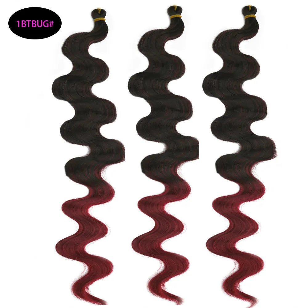 24-inch wine red chemical fibre wig with big wave pattern for European American style hairstyles