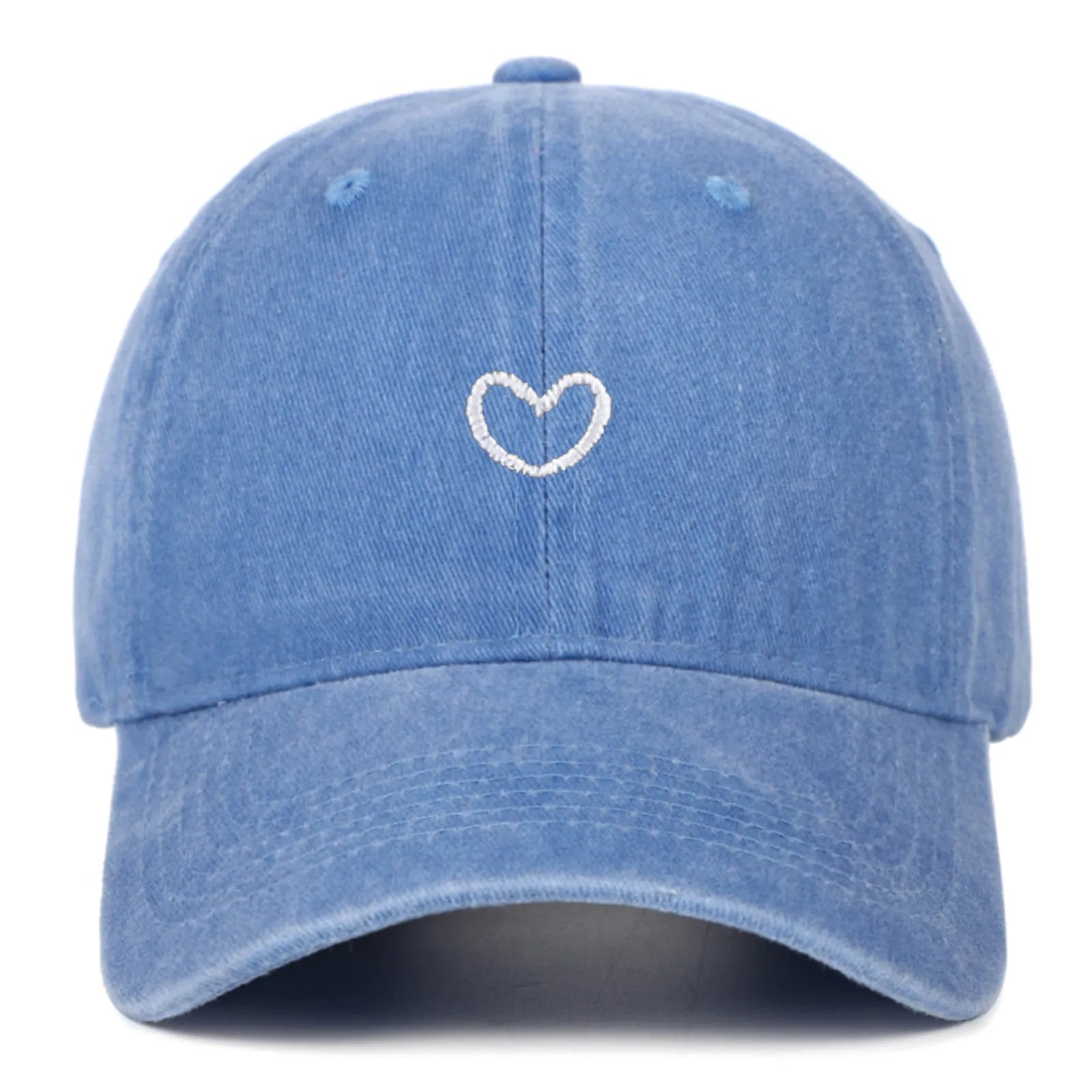 Retro embroidered cotton baseball cap with adjustable sizing in various colours