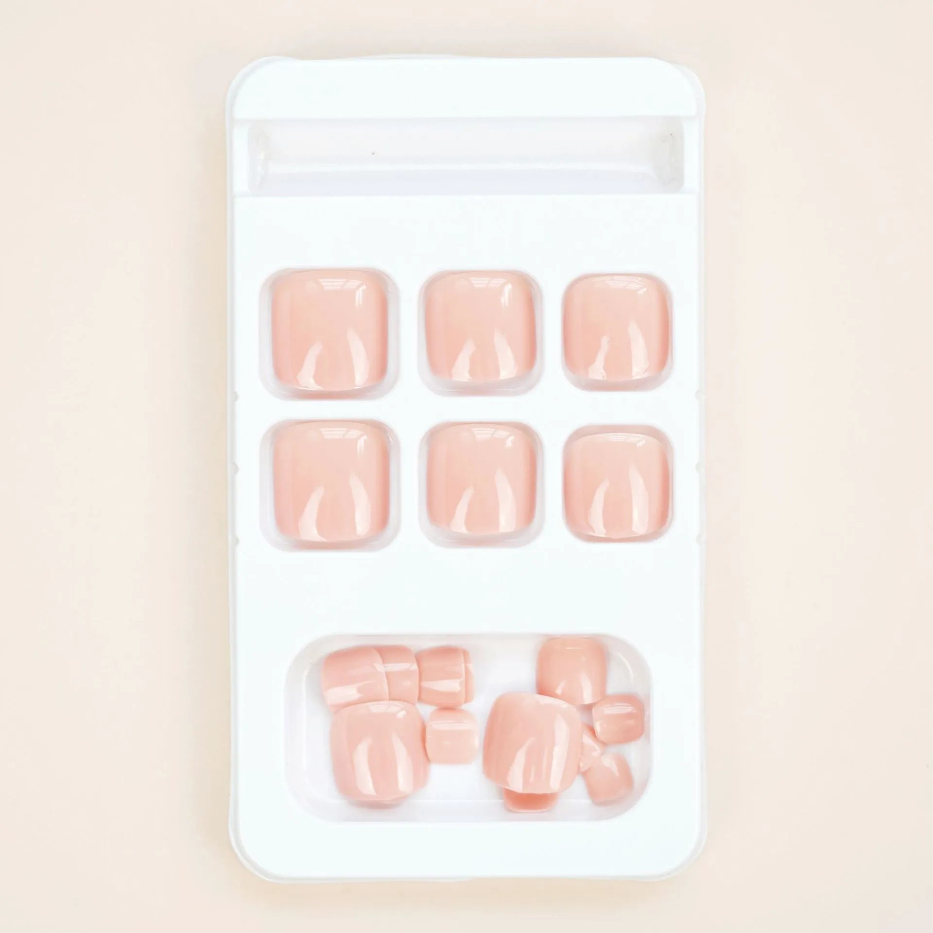 Skin colour J-52 design plastic artificial toe nail stickers with adhesive glue