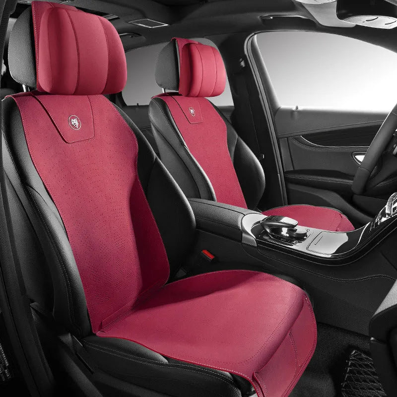 Ultra-thin fur car seat cushion with gradient hole positioning in six colour options