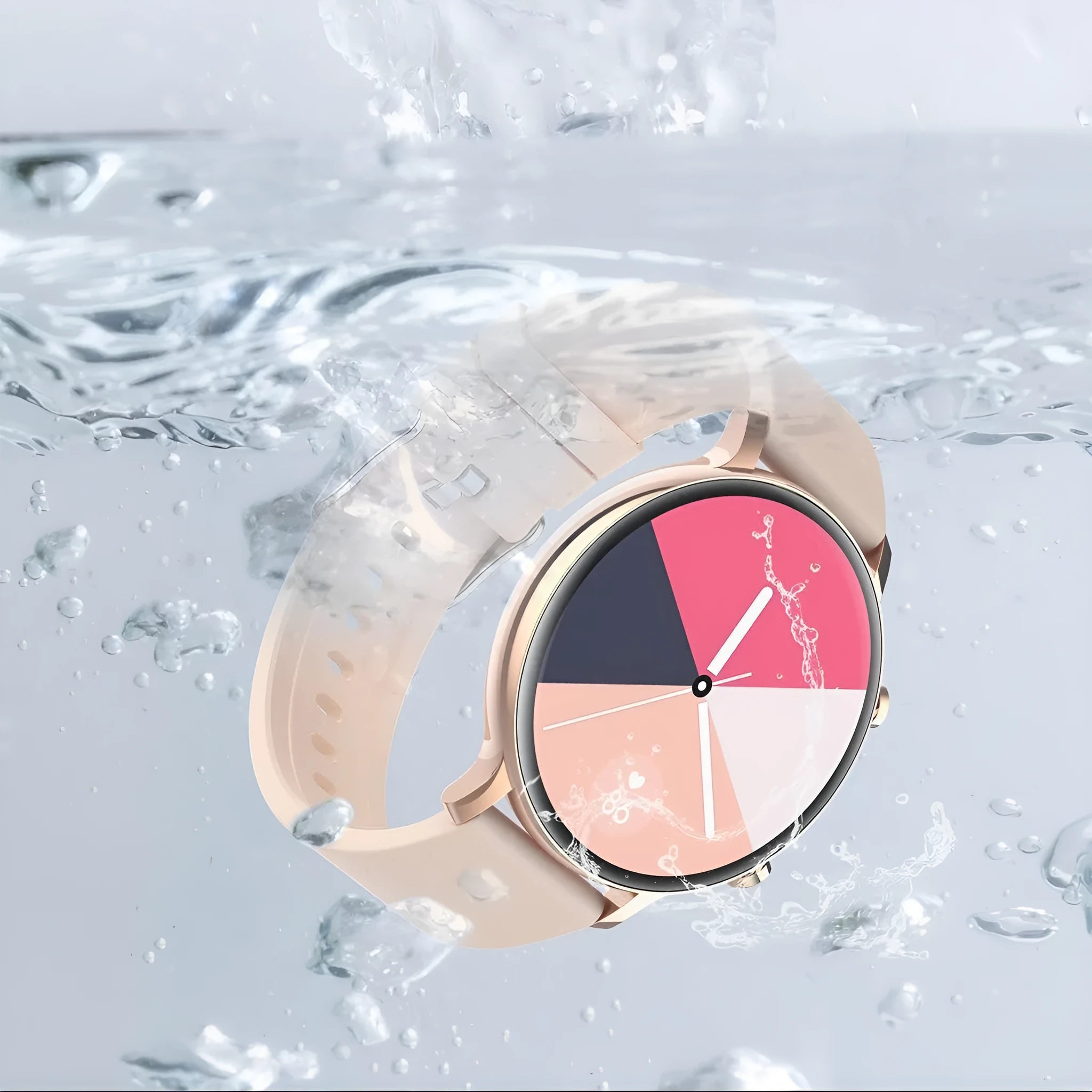 Black Bluetooth smartwatch with genuine leather strap on a wrist, showing call and health tracking screen.