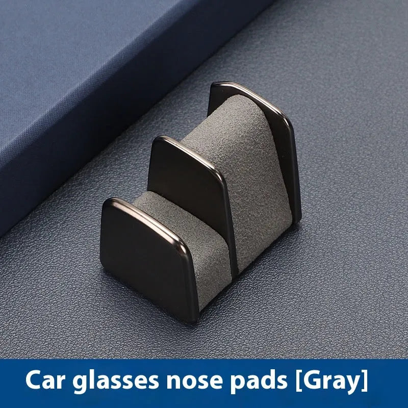 Zinc alloy and leather car dashboard clip for holding sunglasses, in black colour