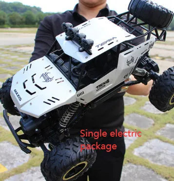 Black and silver remote control cars showcasing 28cm and 37cm four-wheel drive models with wireless controllers