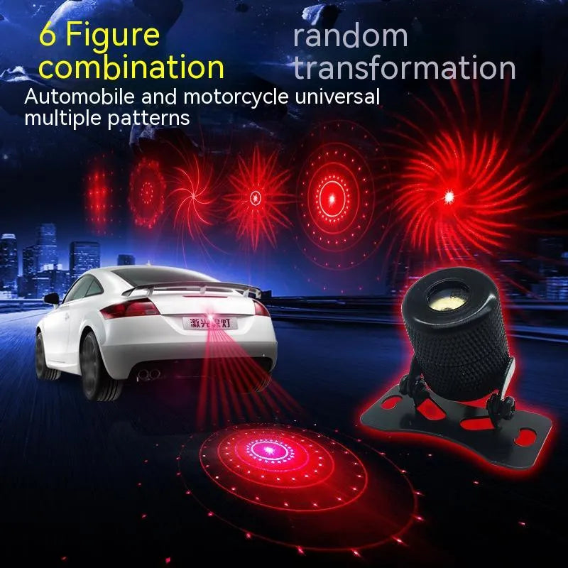 Vehicle laser fog lamp with red laser, aluminium housing, measuring 20x24x40mm