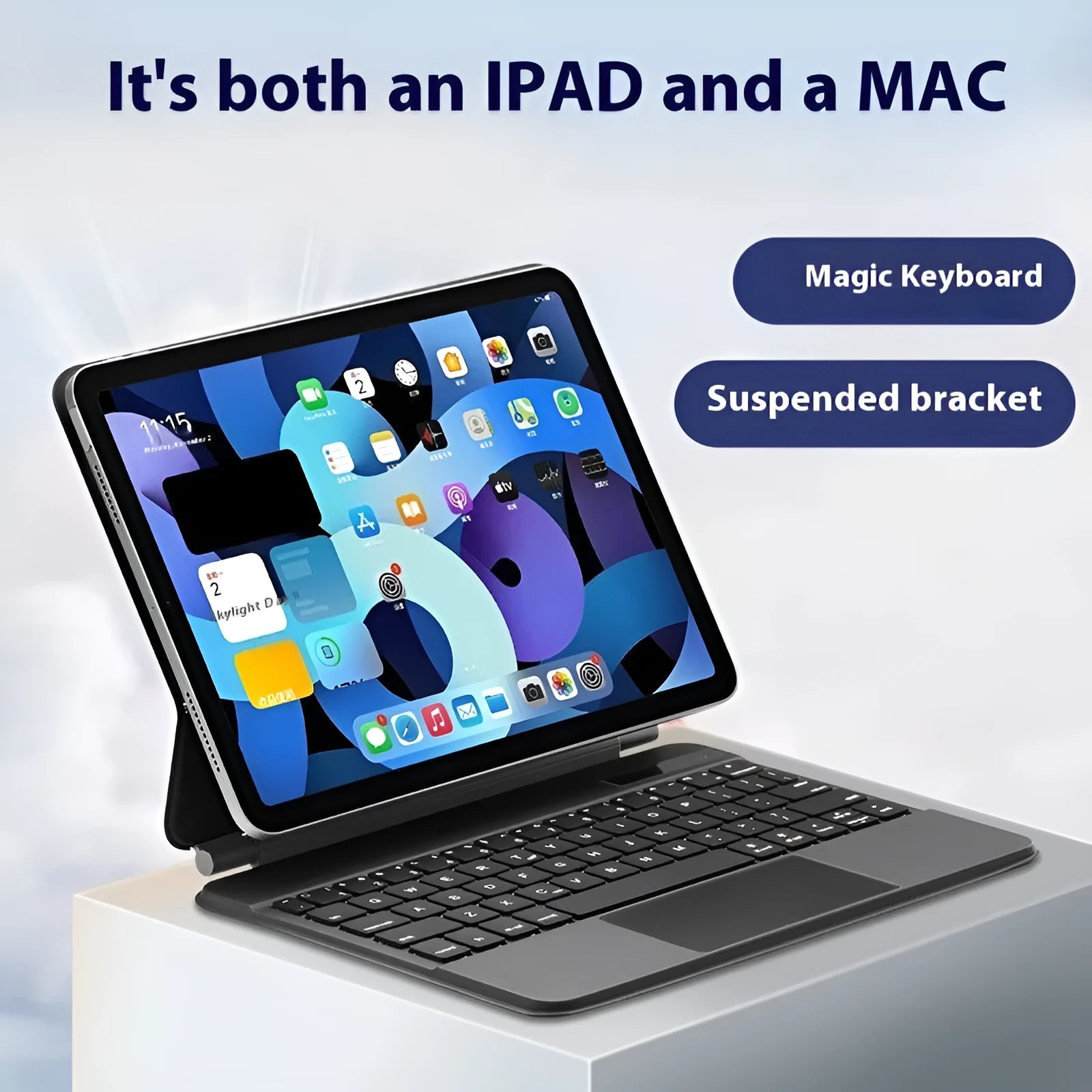 Suspension Magic Control wireless keyboard with magnetic protective cover for iPad tablets in multiple colours