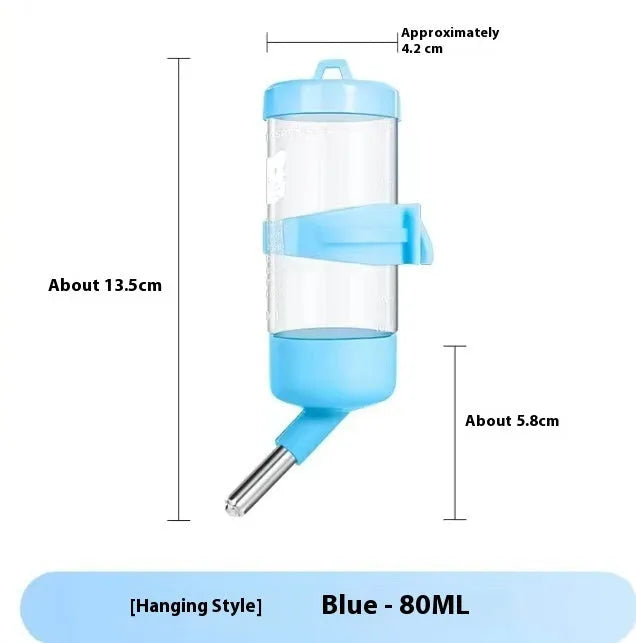 Ball kettle pet water feeder in five colours with glass tube option for rabbits, guinea pigs, hamsters