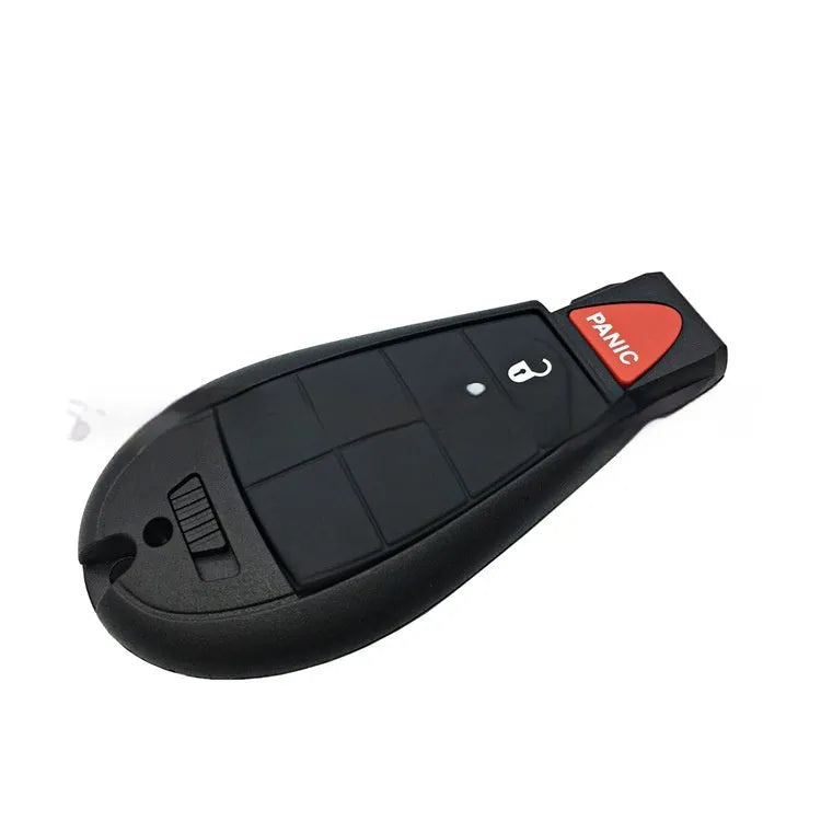 Chrysler Dodge smart key replacement shell in ABS brass and nylon, dimensions 85mm by 42mm by 15mm.