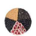 Black wolfberry mulberry flaxseed tea bags in packaging with free cup included