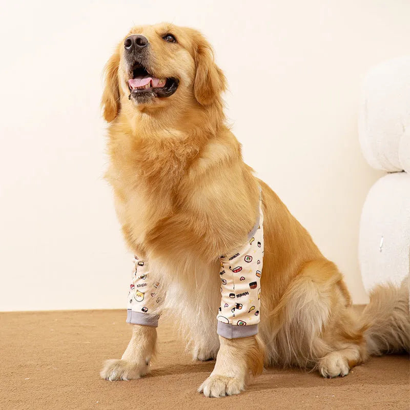 Pet knee pad anti-dirty anti-gray joint protective cover for dogs in blue, gray, and yellow, polyester material