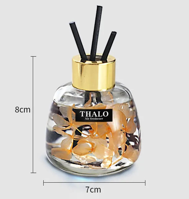 Glass bottle car perfume ornament with loose incense for vehicle dashboard placement