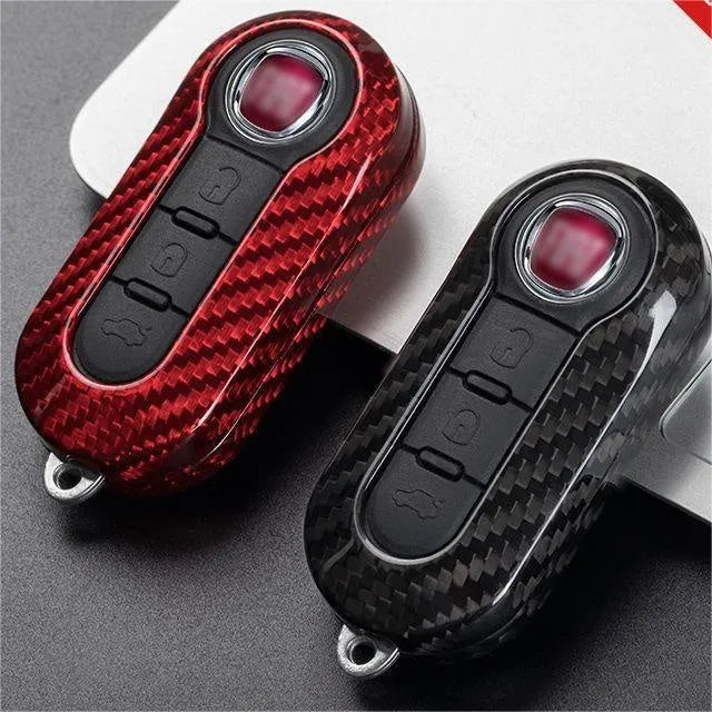 Carbon fibre and glass fibre replacement shells for automobile key fobs in three colour options