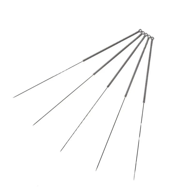 Ten metal cleaning needles for Mk8 E3D 3D printer nozzles with diameter size options shown