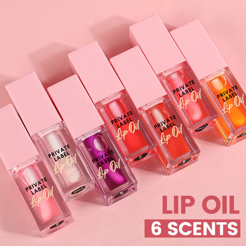 Women's transparent lip gloss tube in six sheer shade options including bird of paradise, cherry, coral, mango, strawberry and watermelon
