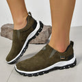 Men's grey thin slip-on oversleeve shoes with round toe and rubber sole