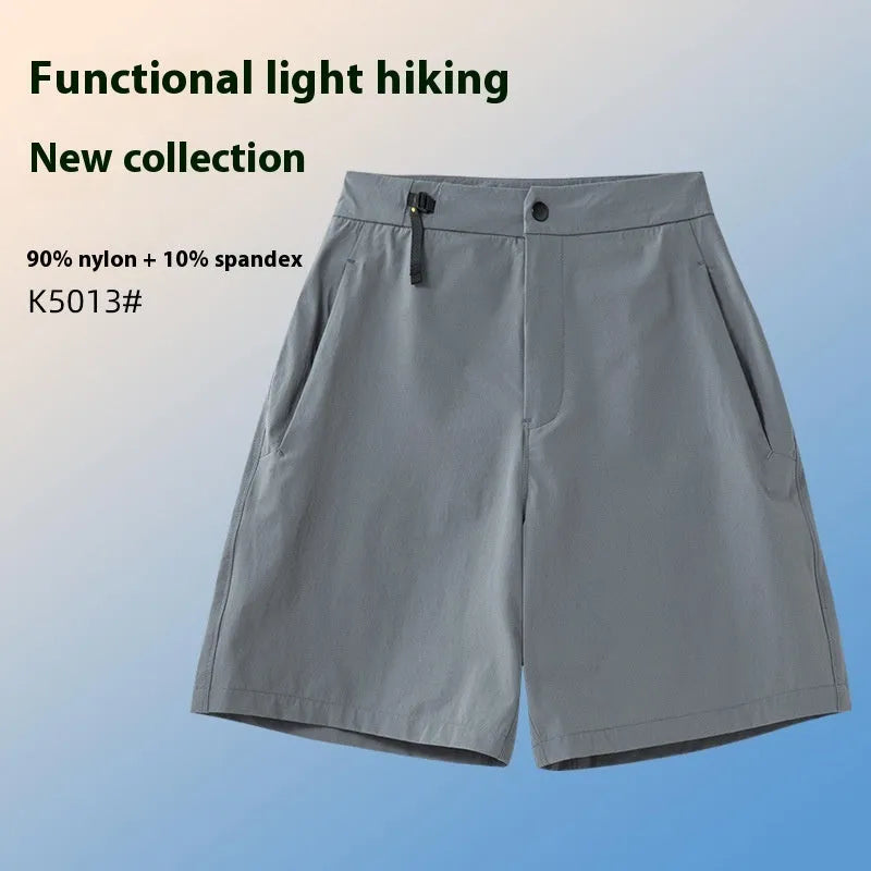 Men's quick-drying sports shorts in Army Green colour showing elastic fit and 3D cut for athletic movement.