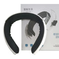 White eye and cervical spine massager with suede material and USB cable, featuring hot compress and vibration functions