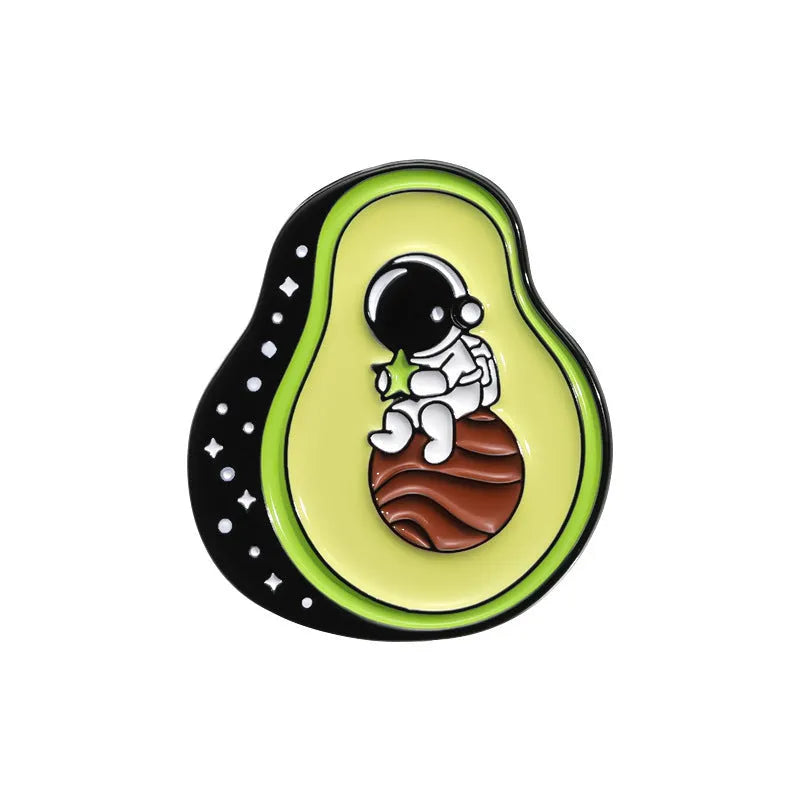 Colourful cartoon fruit zinc alloy brooch with metal pin back