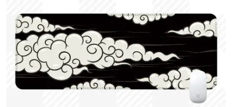 Cloud mouse pad with Japanese-style simple pattern on natural rubber non-slip base