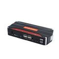 Black and red vehicle emergency jump starter power supply with 7800mAh battery capacity