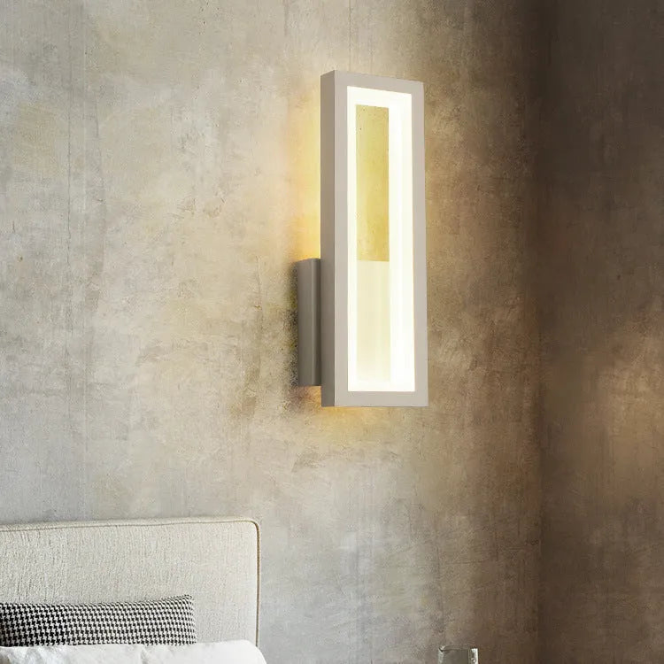 Modern Nordic style corridor wall light with PVC shade in black, available in two length sizes.