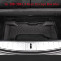 Black rubber floor mats with TPE footrest for Tesla Model 3, Y, X, and S vehicles