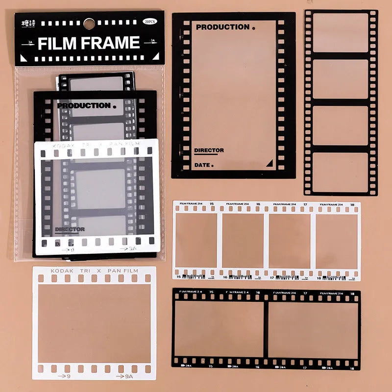 15 sheets of retro frame stickers with transparent PET backing for journal decoration