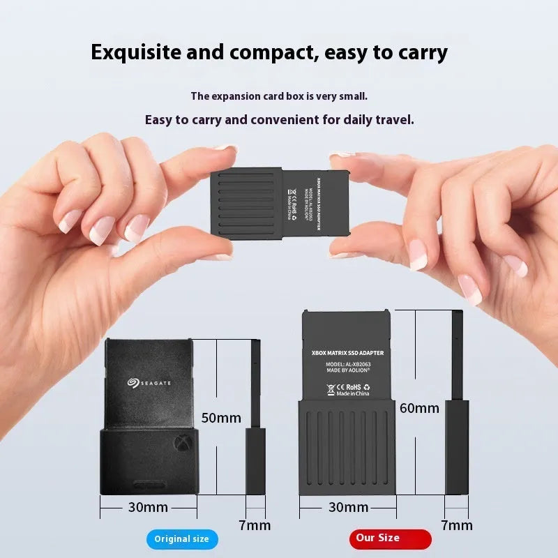 Aluminium alloy hard disk switching box for Xbox Series X and S consoles with screwdriver and manual