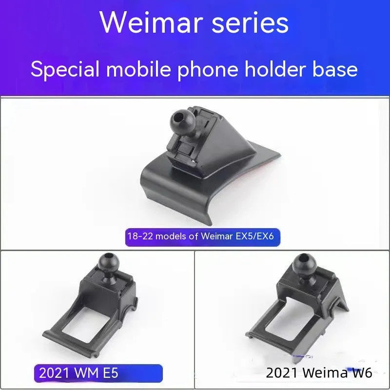 Goodway car dashboard phone holder with snap-on base and 360-degree rotation mechanism