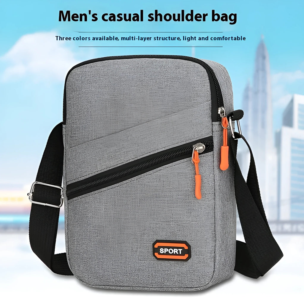 Lightweight oxford cloth crossbody commuter bag in solid colour