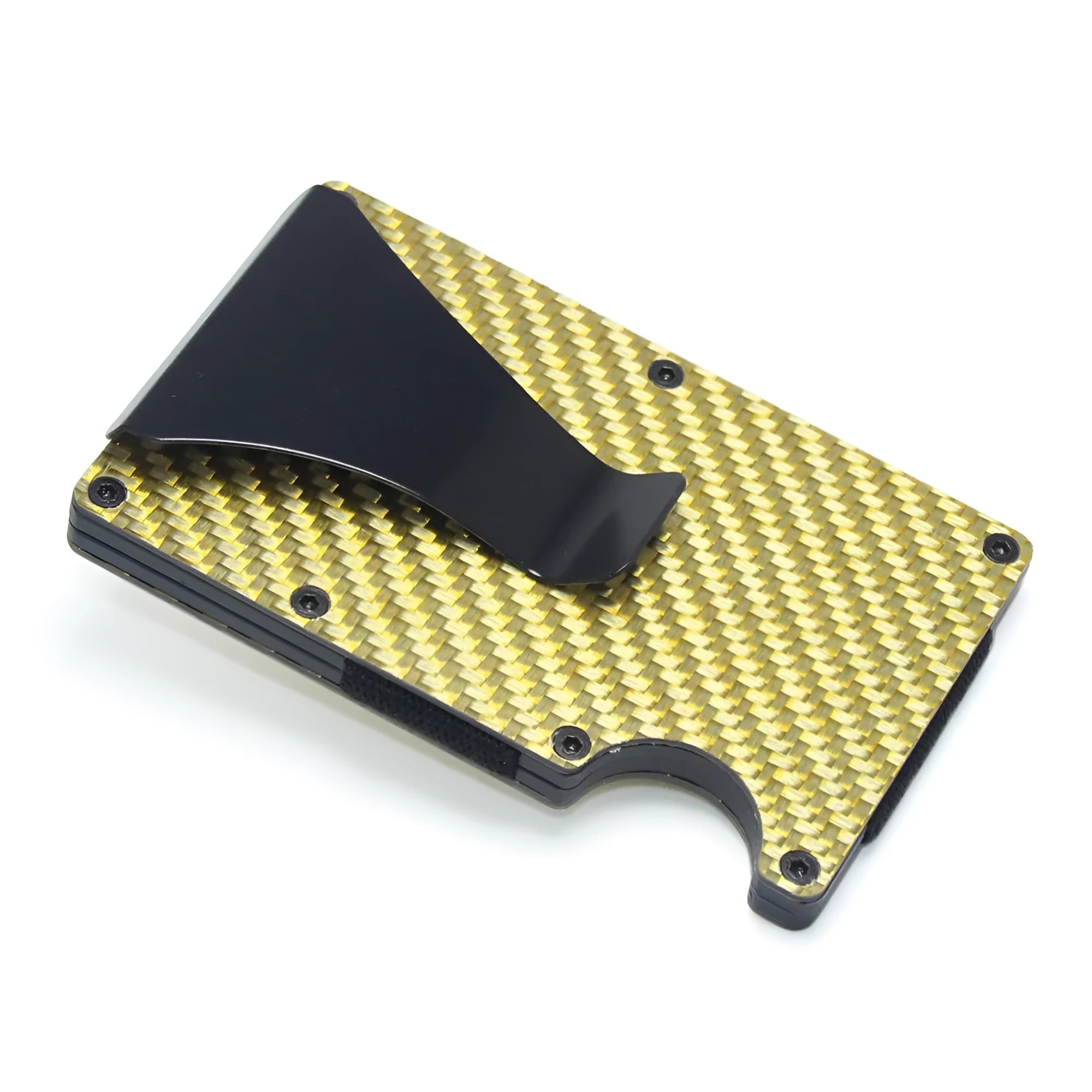 Carbon fibre wallet card holder in multiple colours with 8mm thickness holding bank cards