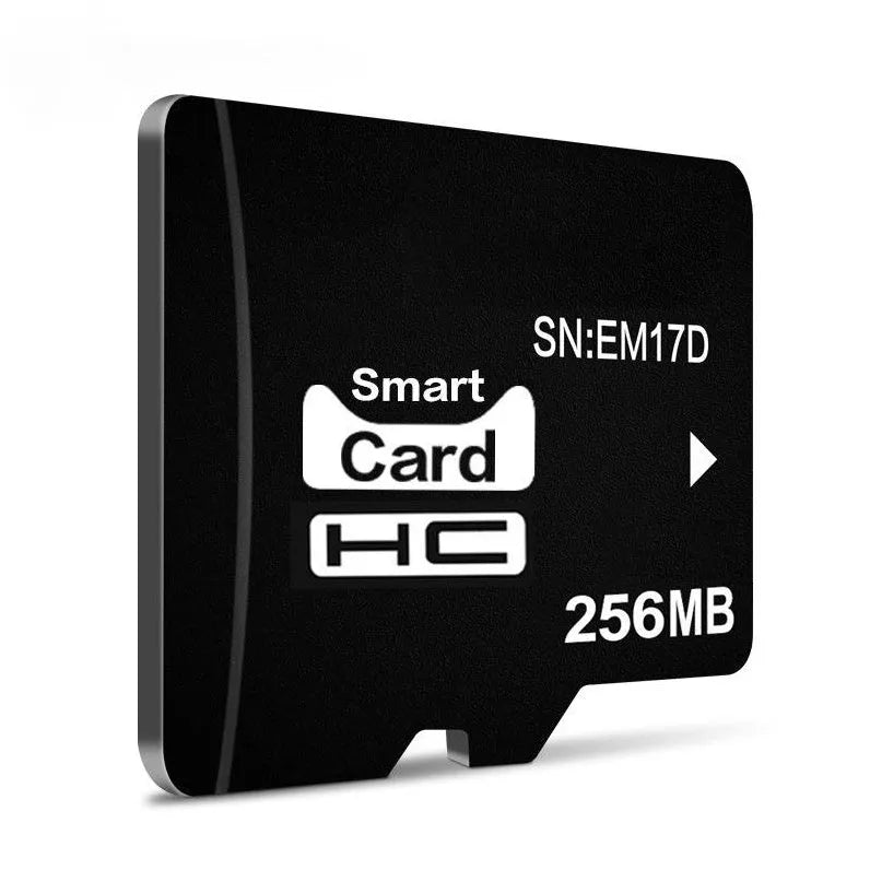 256MB memory card with integrated mini speaker measuring 11x15x1mm