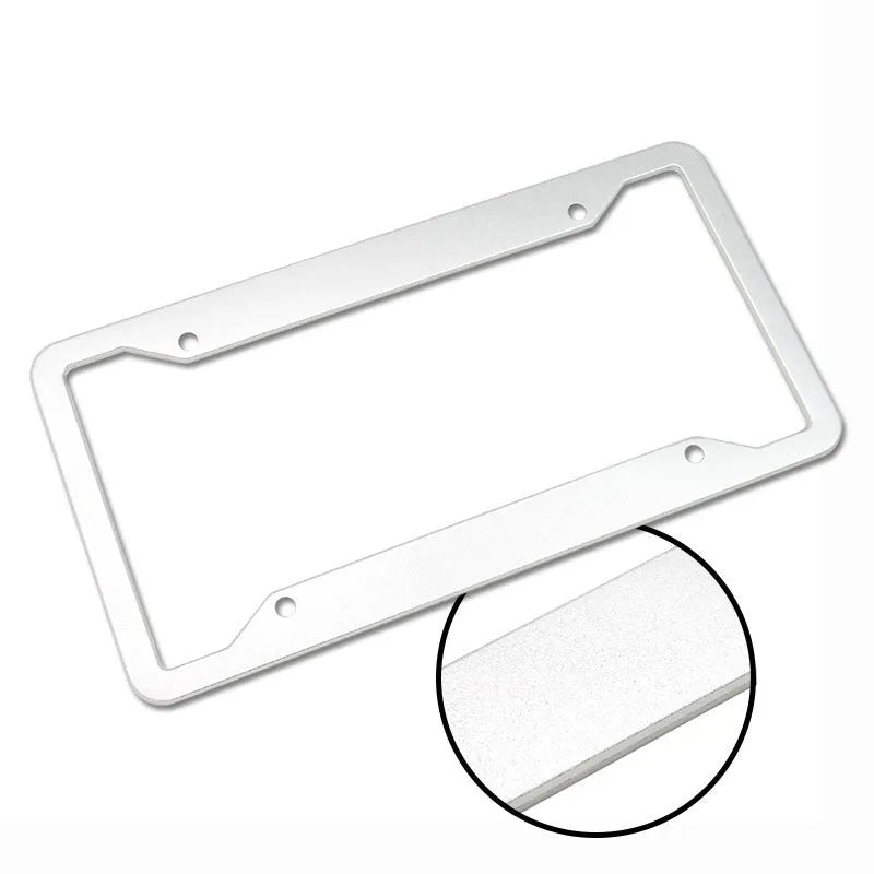 Aluminum alloy license plate frame in black, grey, silver and stainless steel finishes