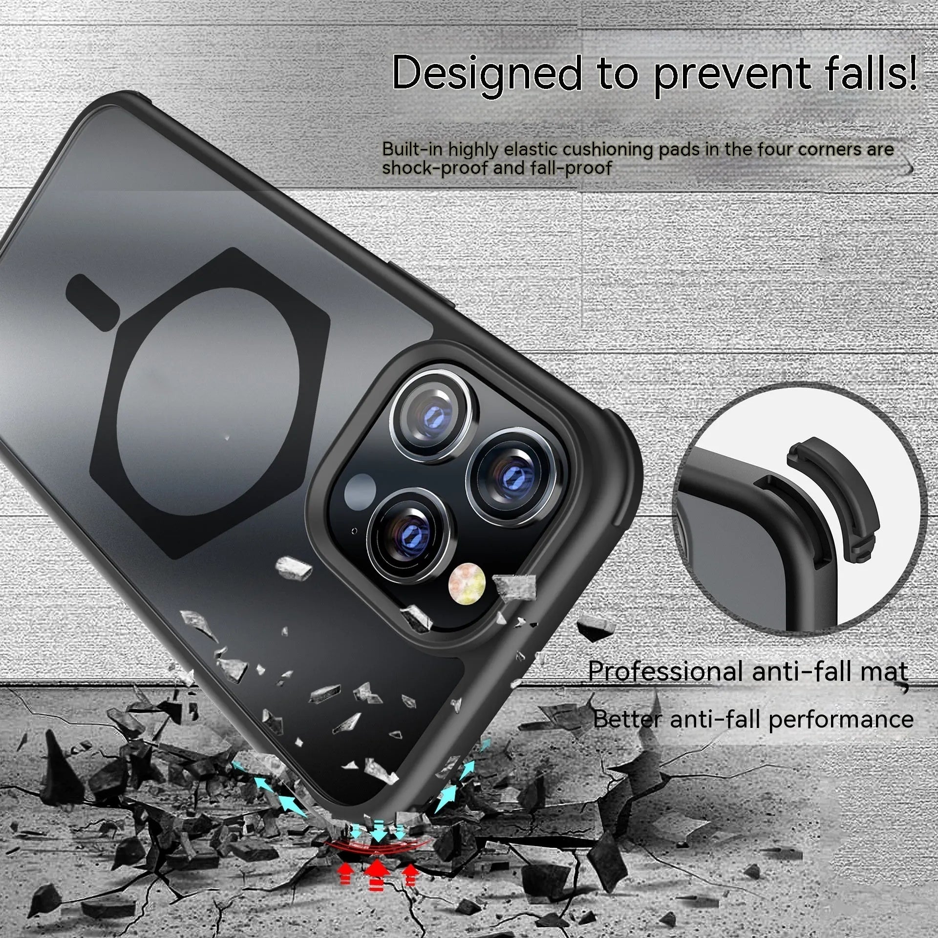 Matte frosted silicone magnetic phone case for Apple iPhone 15 in black with magnetic ring