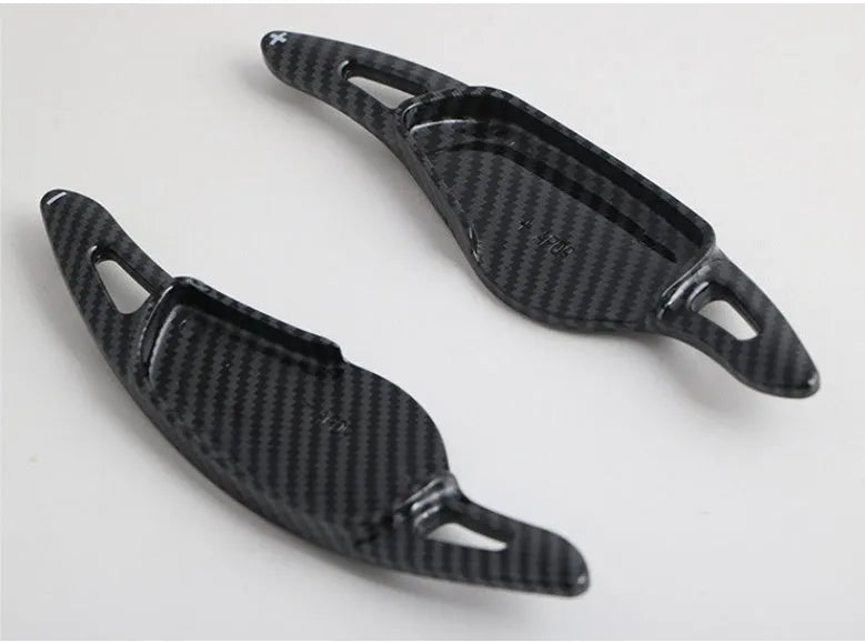 Carbon fibre finish steering wheel shift paddle modification in multiple colour options