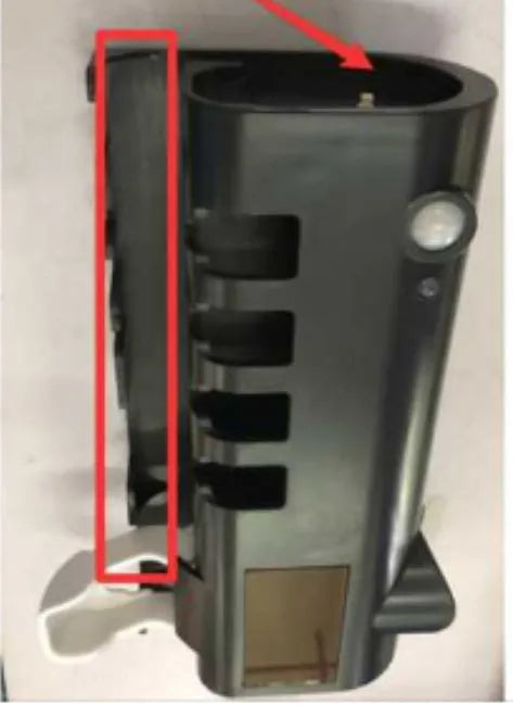 White intelligent wall-mounted UV toothbrush steriliser with automatic toothpaste squeezer unit.