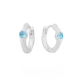 925 sterling silver geometric ear clips with burnt silver electroplated finish and round design elements