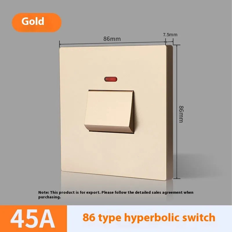 25A three-pole electrical switch with light panel indicator in curved rack design