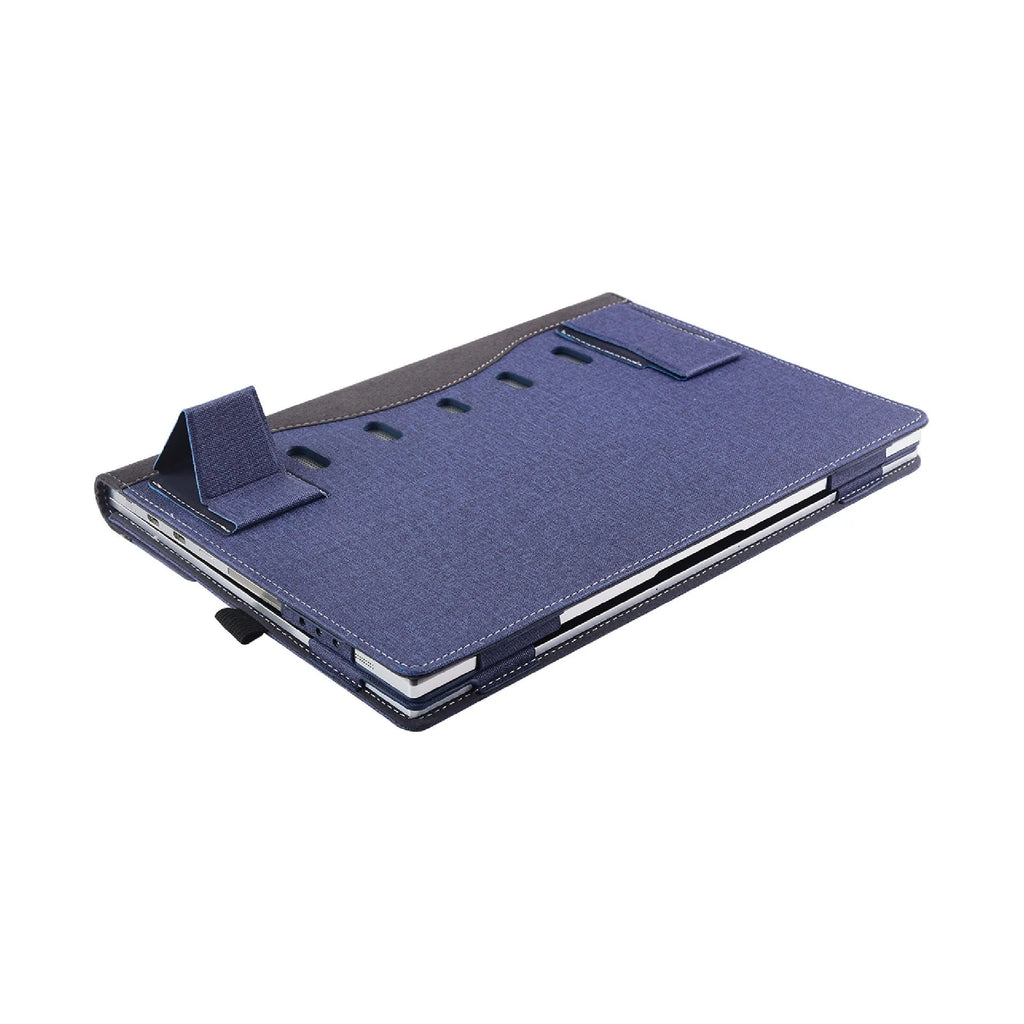 Black imitation leather protective sleeve with Chinese-style fabric design for Microsoft Laptop6 bag