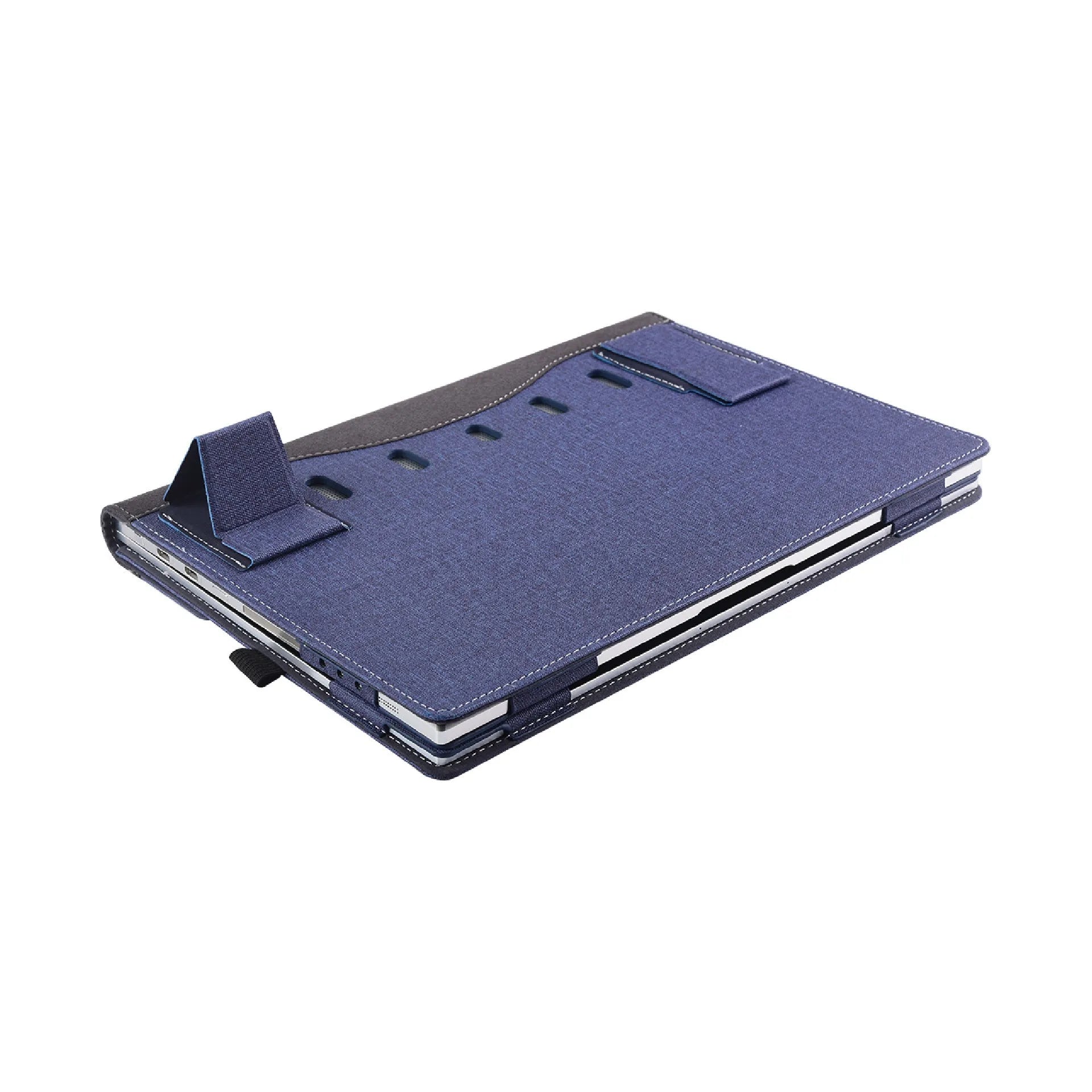 Black imitation leather protective sleeve with Chinese-style fabric design for Microsoft Laptop6 bag