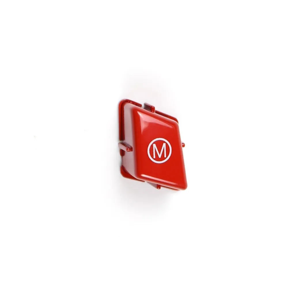 A pair of red M1M2 steering wheel mode buttons for BMW F30 and F34 models