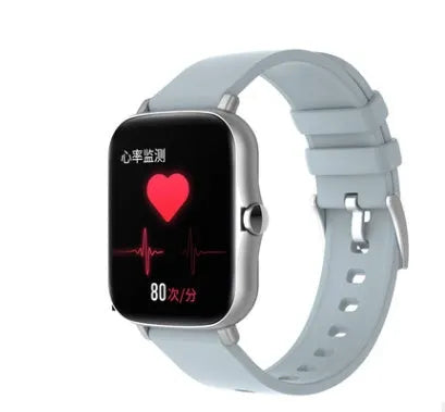 Smart watch with 1.7-inch colour touchscreen on adjustable strap in black, blue or gold