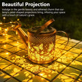 Solar-powered wrought iron butterfly kettle light for outdoor garden decoration.
