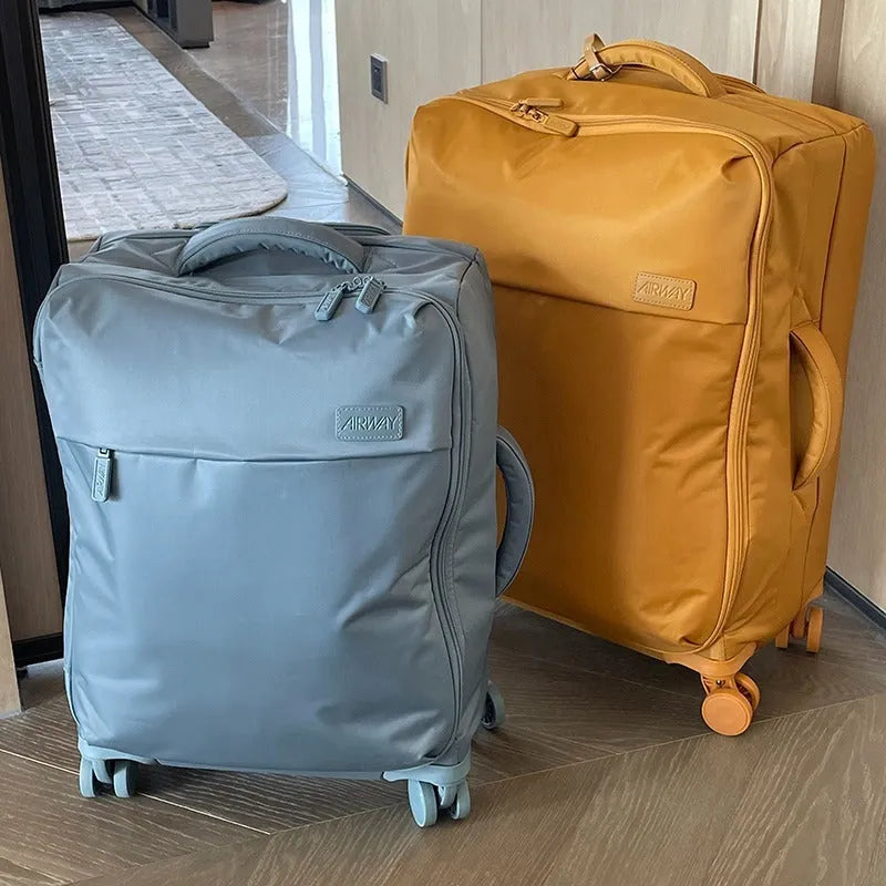 20 inch ultra-light waterproof Oxford cloth suitcase with universal wheels in Bluestone Green