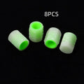 Car luminous rubber valve caps showing glow-in-the-dark feature and 16mm x 12mm size