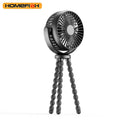HOMEFISH F2 automatic shake head portable fan with LED light and removable mounting bracket