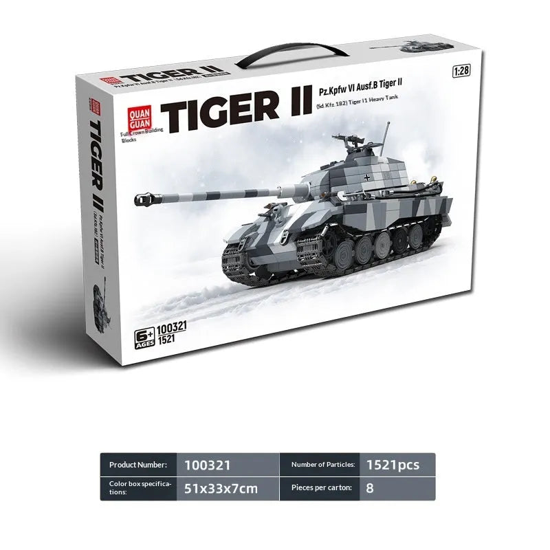 Heavy tank small particle plastic building blocks set in colour box packaging