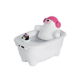 White USB air humidifier with large water tank on a desk.