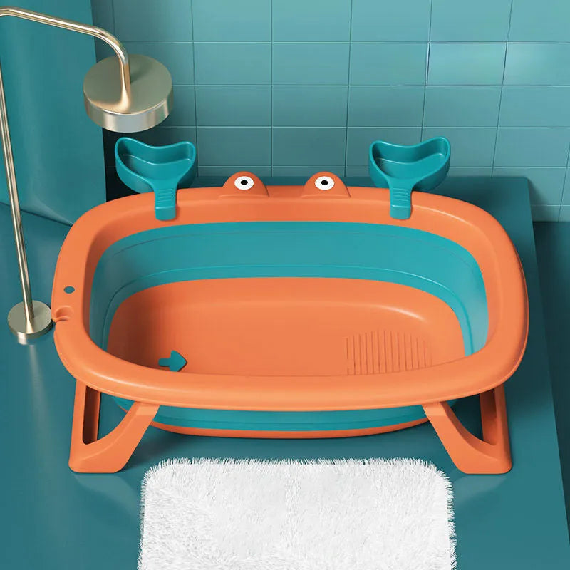 Foldable blue portable pet tub for bathing small cats and dogs at home