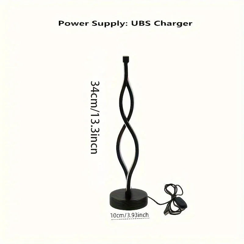 Black aluminium desk lamp with touch dimming and three-colour button control